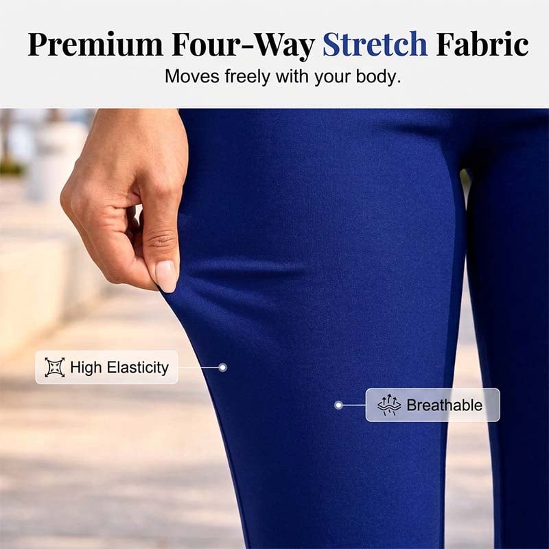 👖49% OFF! ✨Tummy Control Stretch Capris – High-Waist, 4-Way Stretch, Elegant Details 🌼