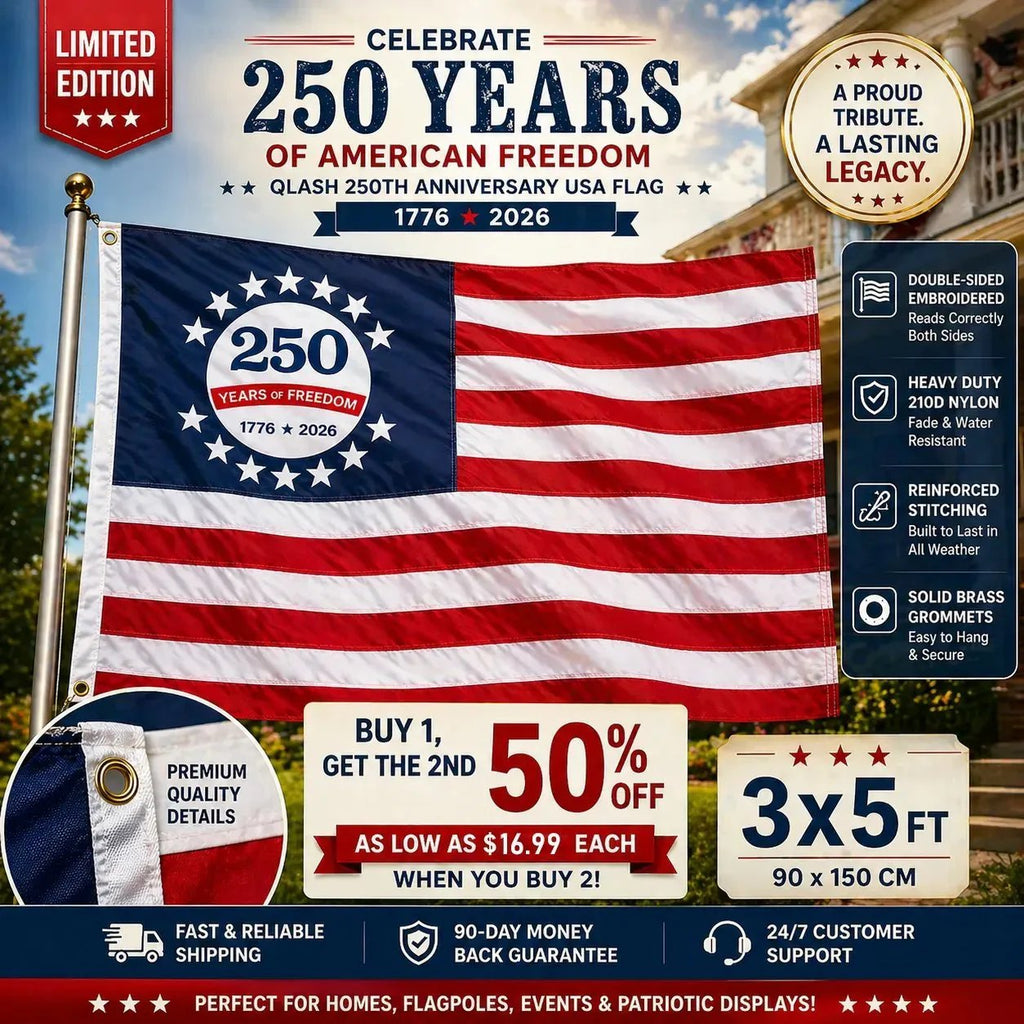 🔥250th Anniversary USA Commemorative Flag (3x5 Ft),Double-sided printing process