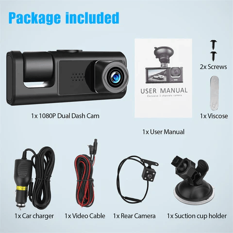 2-Inch Screen Wifi Link 1080P HD Dashcam with Night Vision 2 or 3 Lenses📸