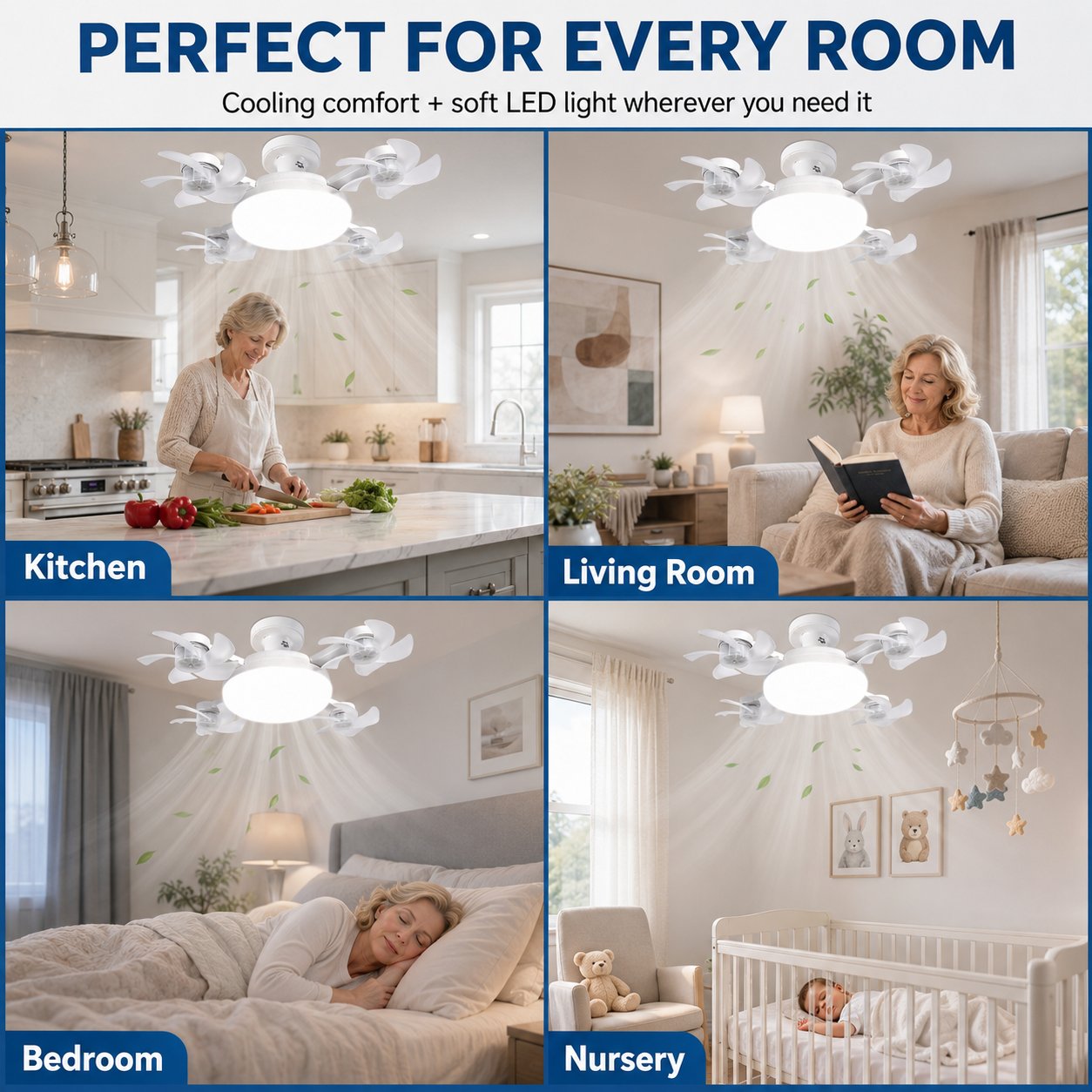 🔥LAST DAY SALE 49% OFF-💡🌀 2-in-1 Energy-Saving Fan Light|Cool Air + Soft Light in One