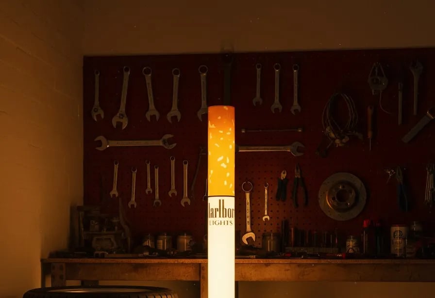 🚬 Cigarette Tube Shaped Style Floor Lamp | Retro Industrial Novelty Ambient Light