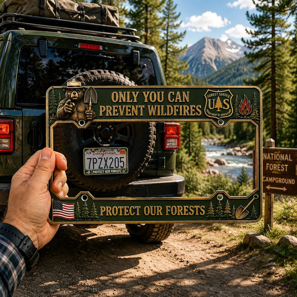 🐻USFS Only You Can Prevent Wildfires License Plate Frame🌲