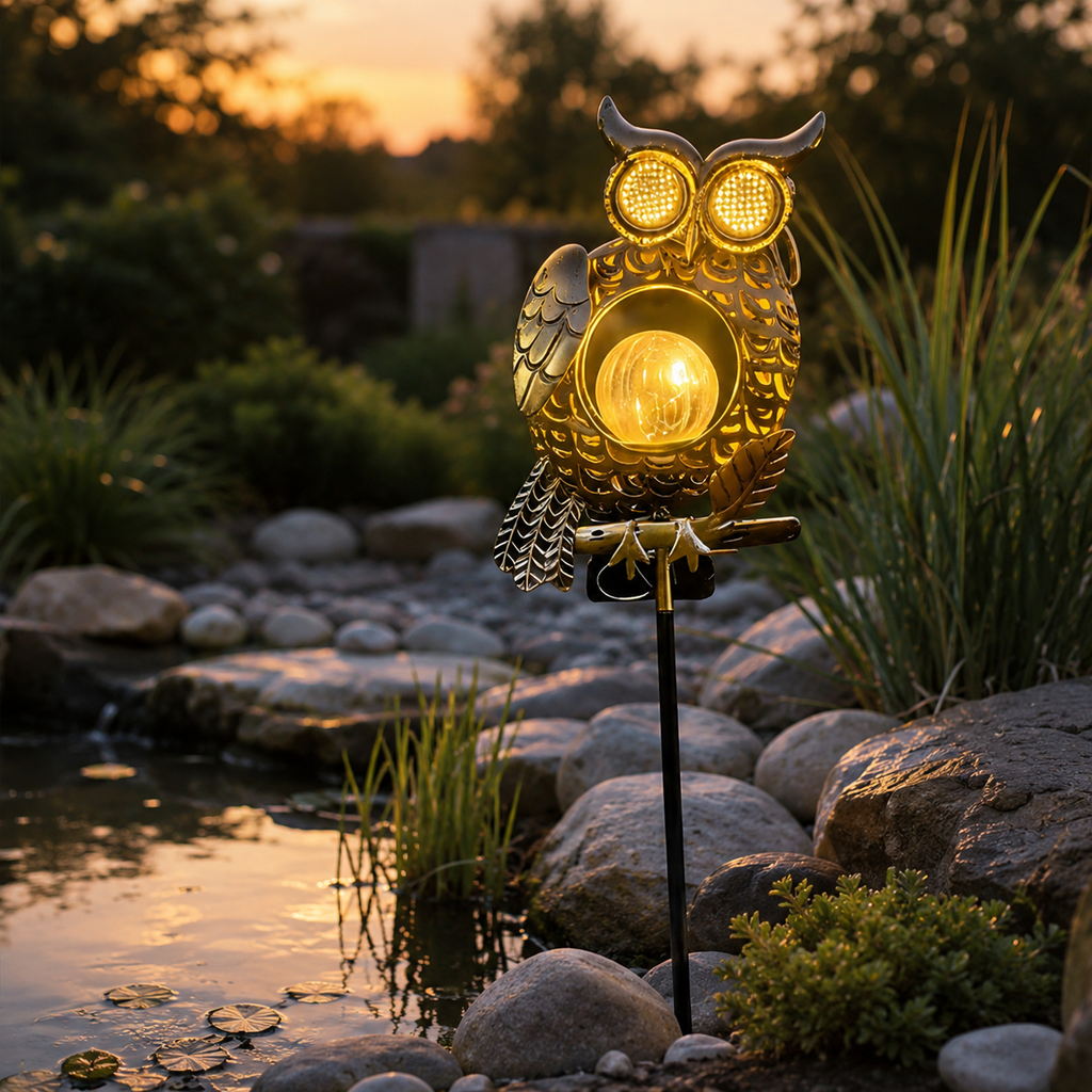 TODAY'S SPECIAL OFFER-50% OFF🔥Outdoor Solar-Powered Kinetic Metal Owl Light