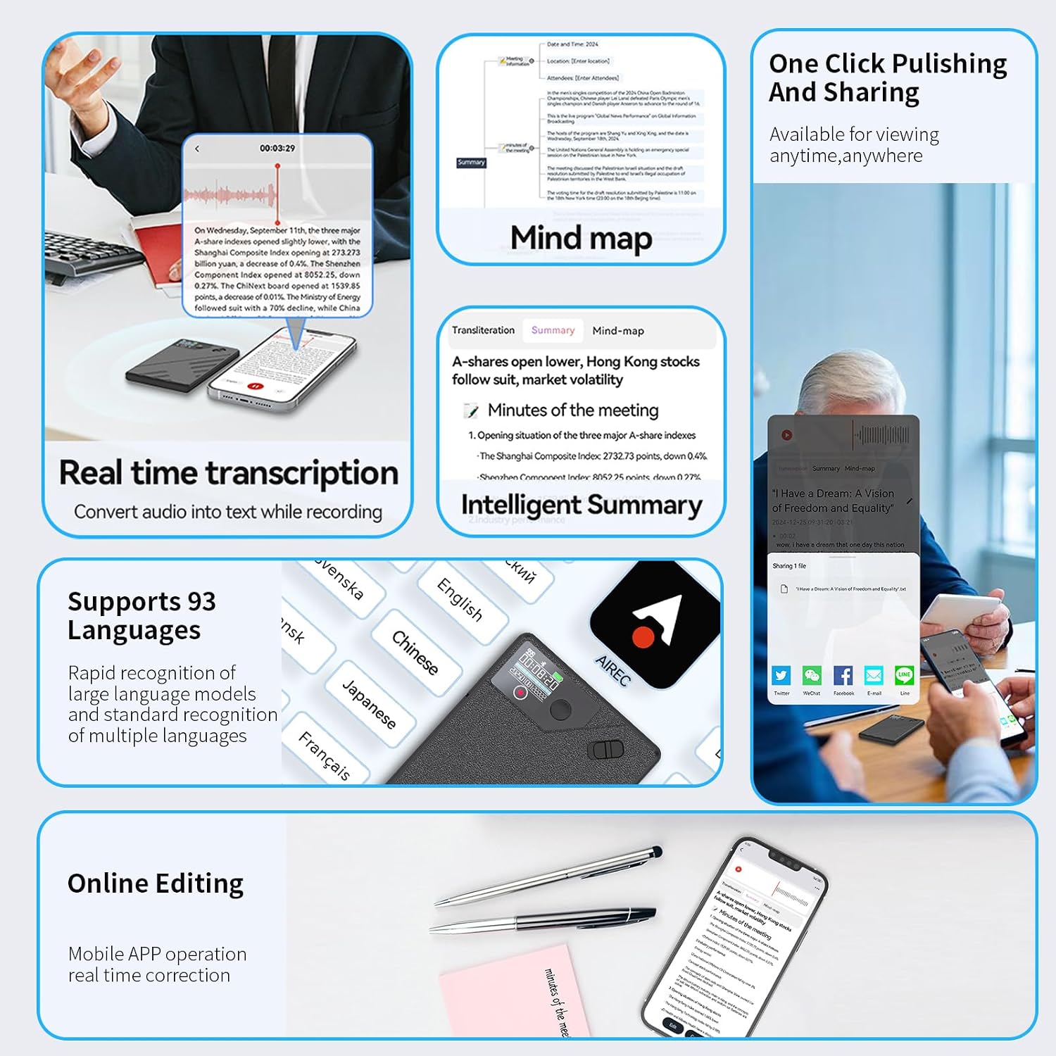 🎙️ AI Smart Voice Recorder: Unlimited Transcription & Multidimensional Summaries – 113 Languages Support for Meetings, Interviews & Lectures – Portable AI Note-Taking Hub ☁️