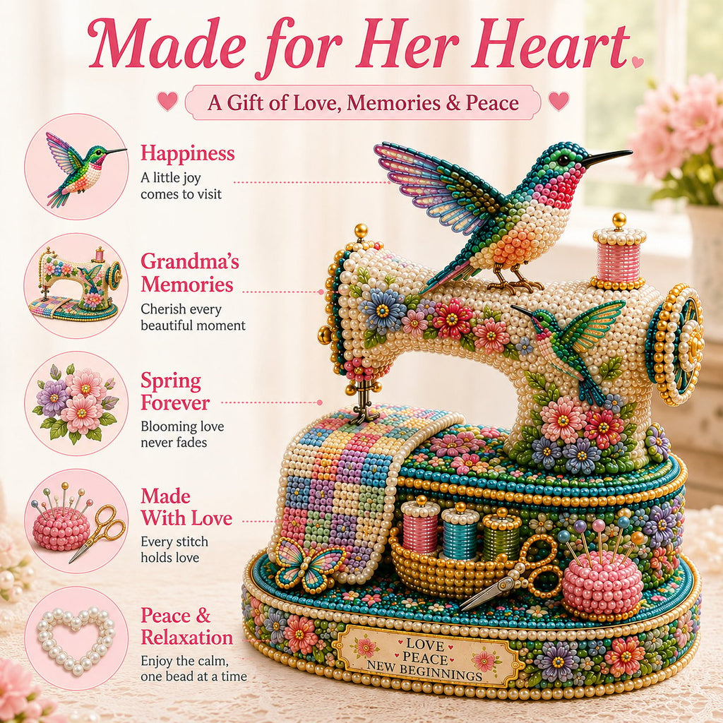 💥LAST DAY SALE 49%OFF💥🌸Spring Hummingbird Sewing Machine 💗 3D Limited Keepsake Edition