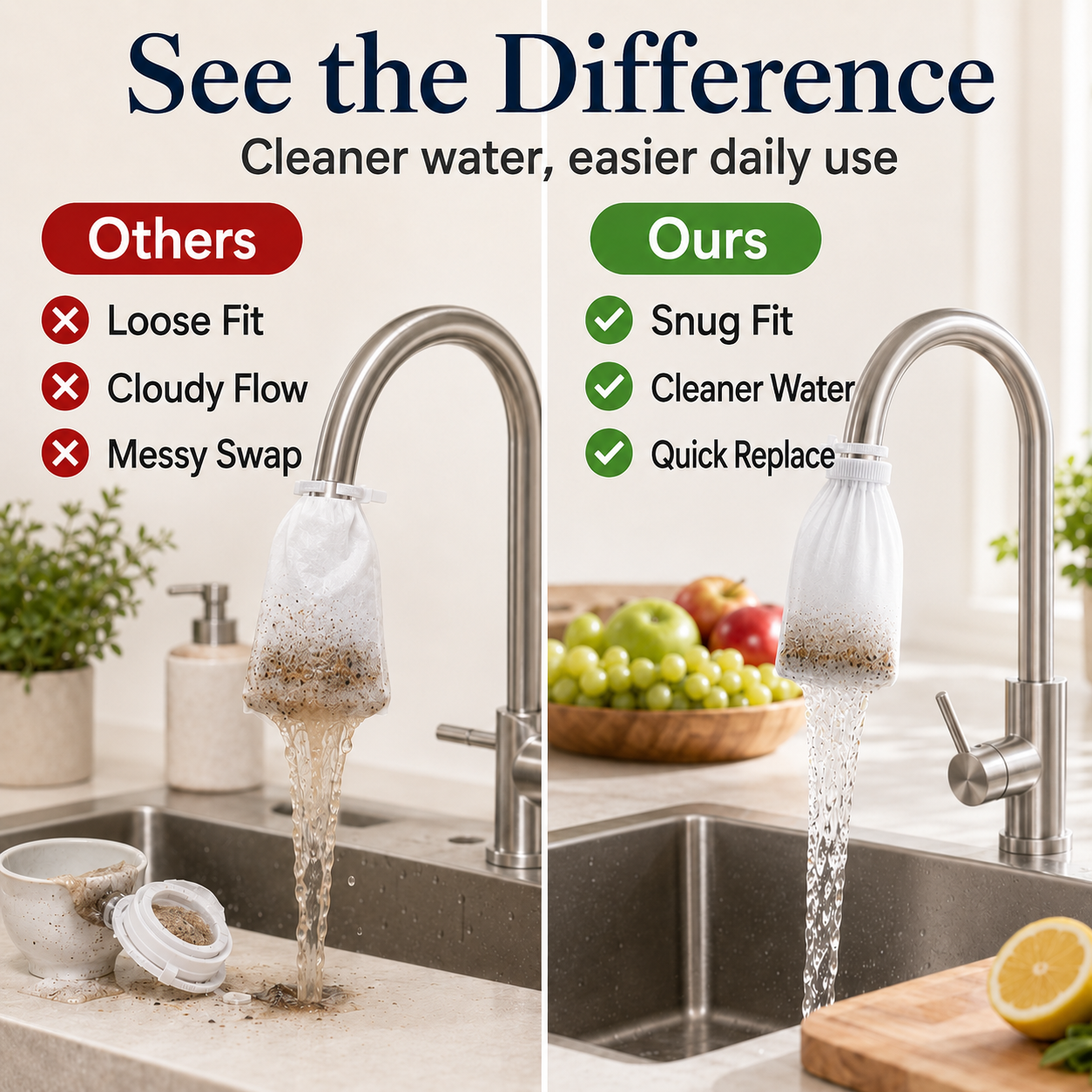 🚰 Universal Cotton Faucet Filter Bags
