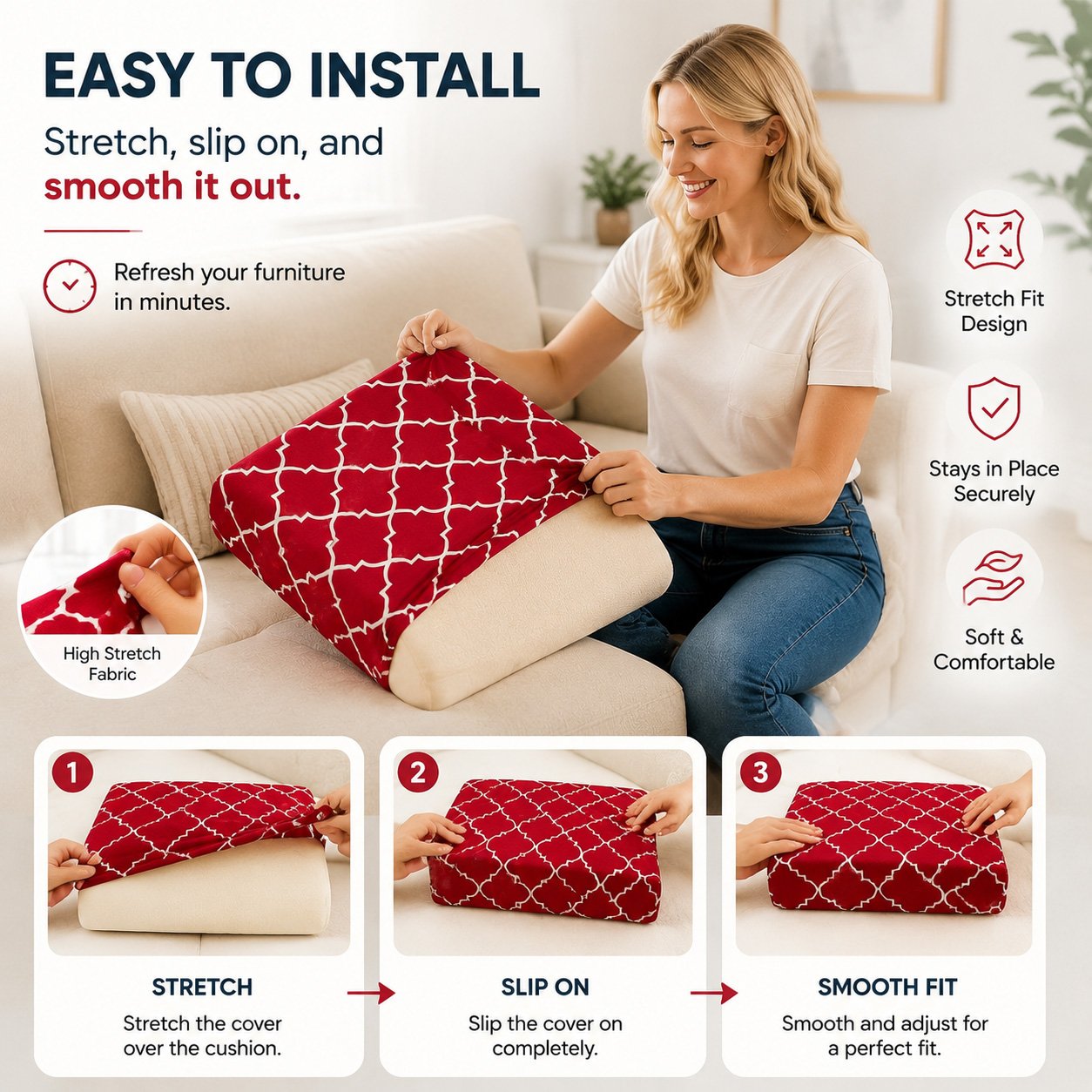 🛋️ Outdoor Patio Sofa Cushion Covers (4 / 8 / 12 PCS) 🔥