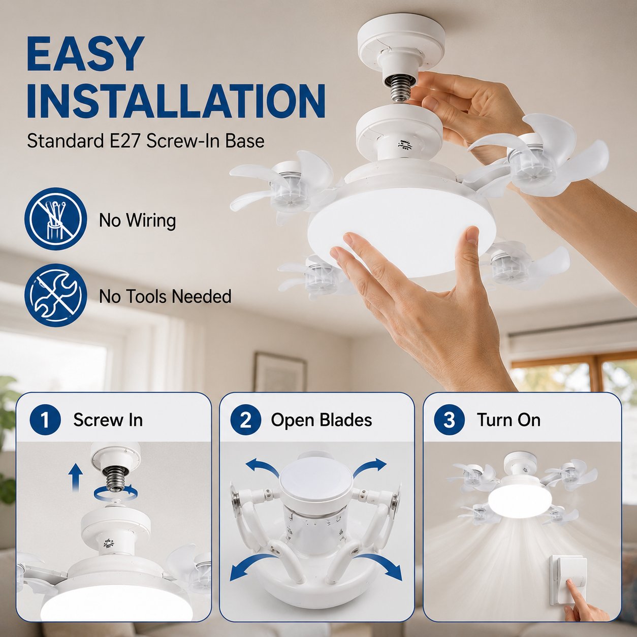 🔥LAST DAY SALE 49% OFF-💡🌀 2-in-1 Energy-Saving Fan Light|Cool Air + Soft Light in One