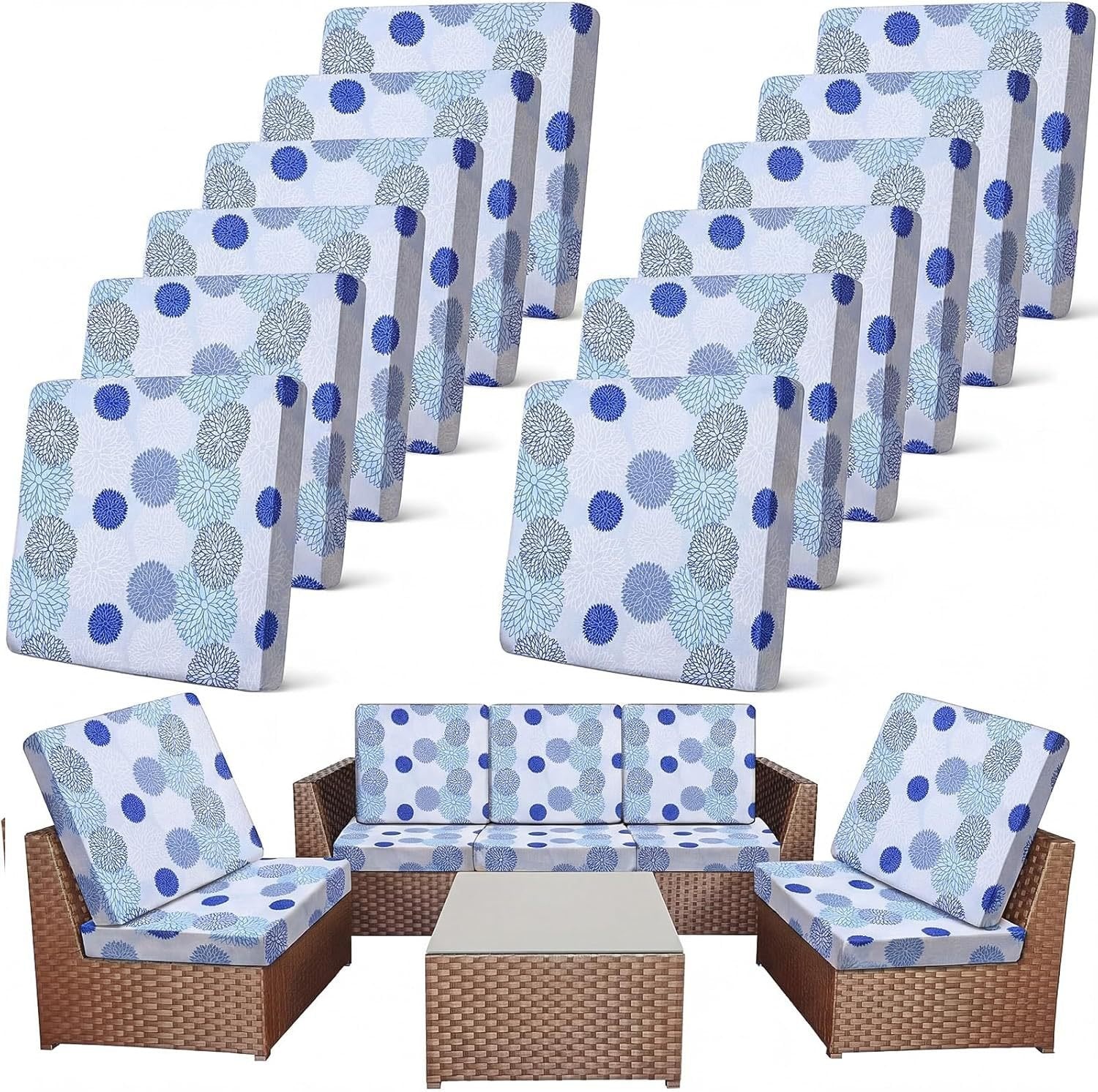 🛋️ Outdoor Patio Sofa Cushion Covers (4 / 8 / 12 PCS) 🔥