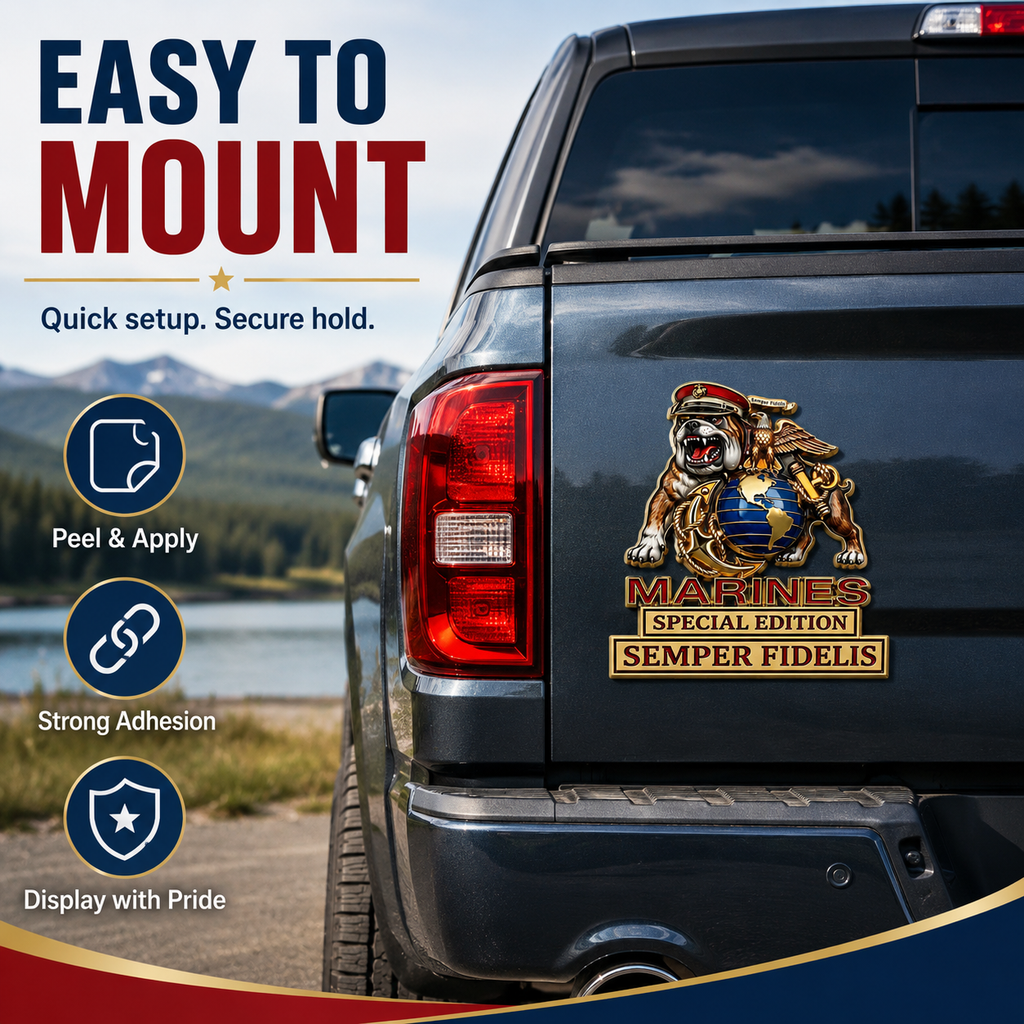Marines Corps Special Edition Metal Car Emblem – Semper Fidelis Tribute Badge 🇺🇸🦅