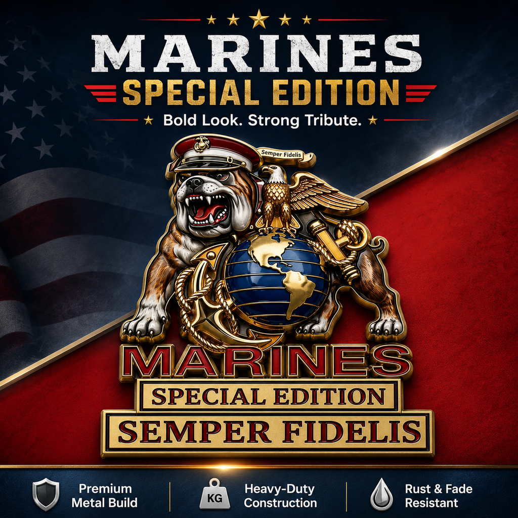 Marines Corps Special Edition Metal Car Emblem – Semper Fidelis Tribute Badge 🇺🇸🦅