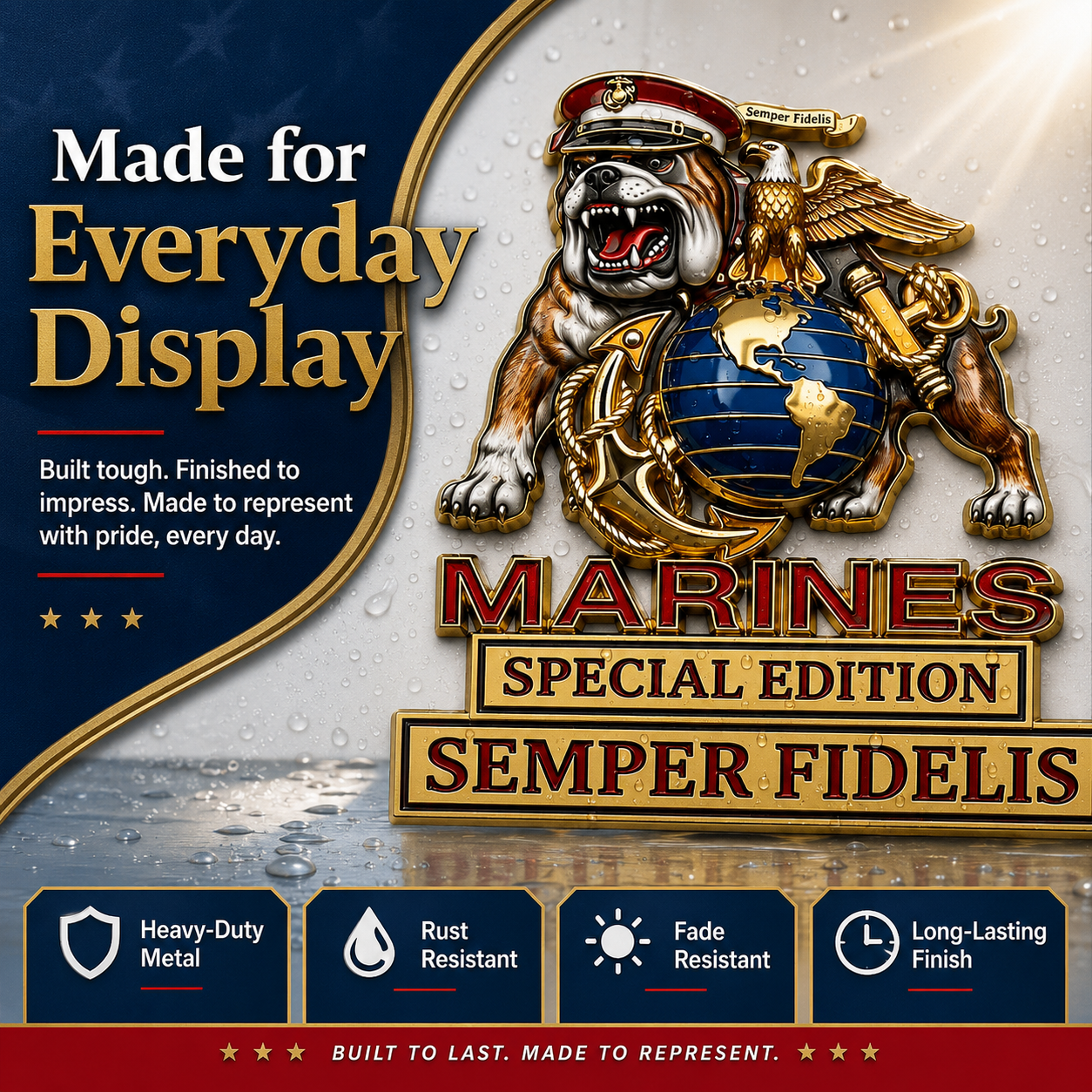 Marines Corps Special Edition Metal Car Emblem – Semper Fidelis Tribute Badge 🇺🇸🦅