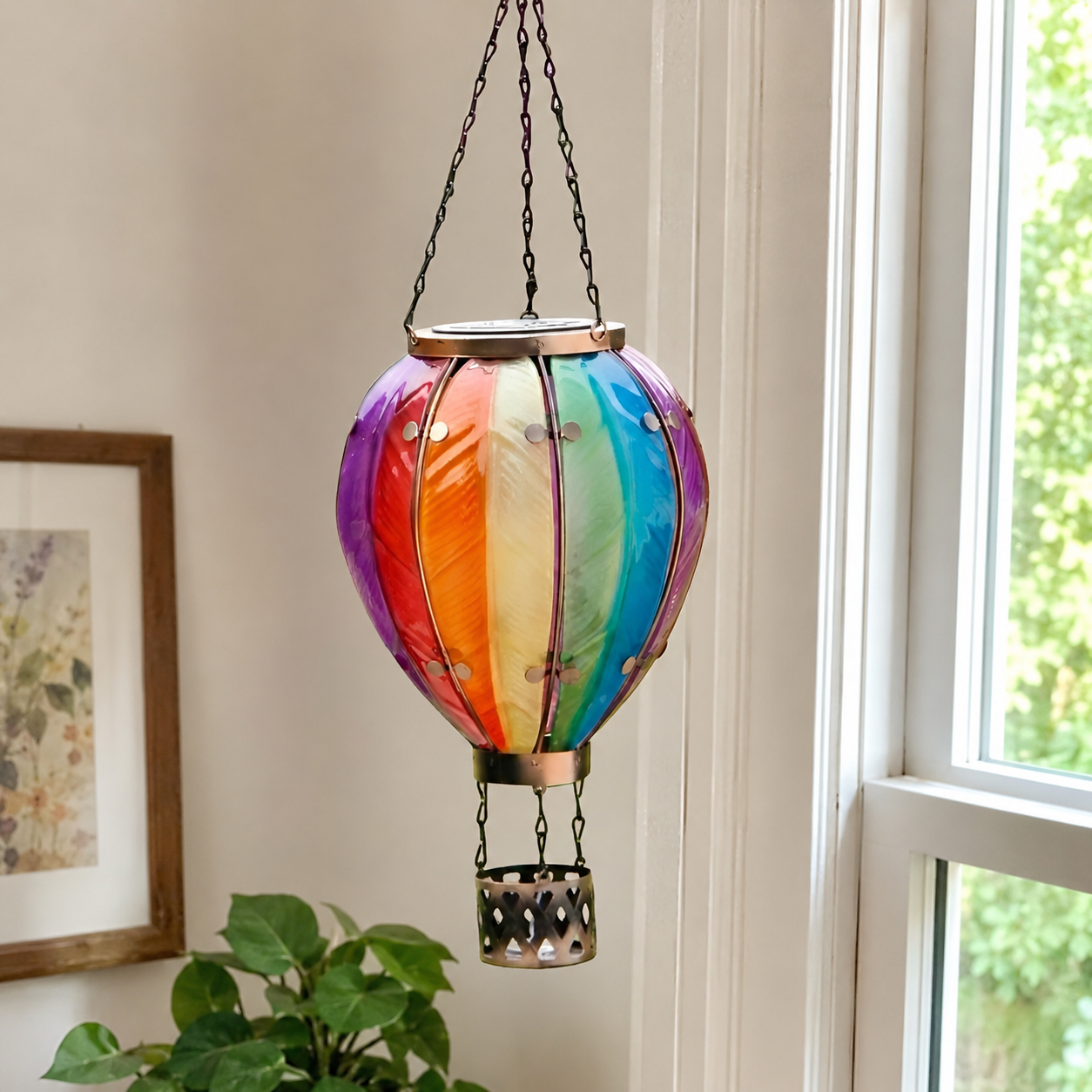 Solar Hot Air Balloon Lantern | Hanging Garden Decor Light
