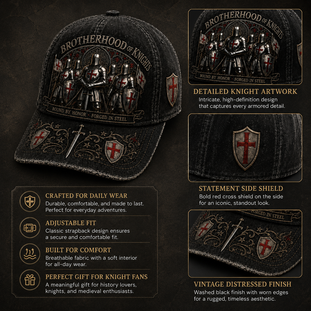 ⚔️ Bound By Honor Forged In Steel – Knights Templar Cap