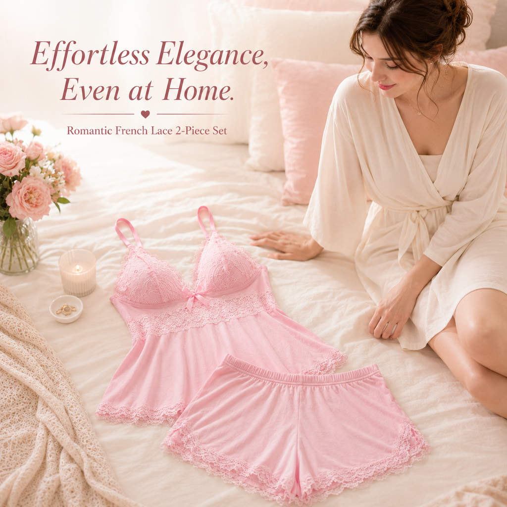 🌸 Sexy Lace Cami Sleepwear 2-Piece Set