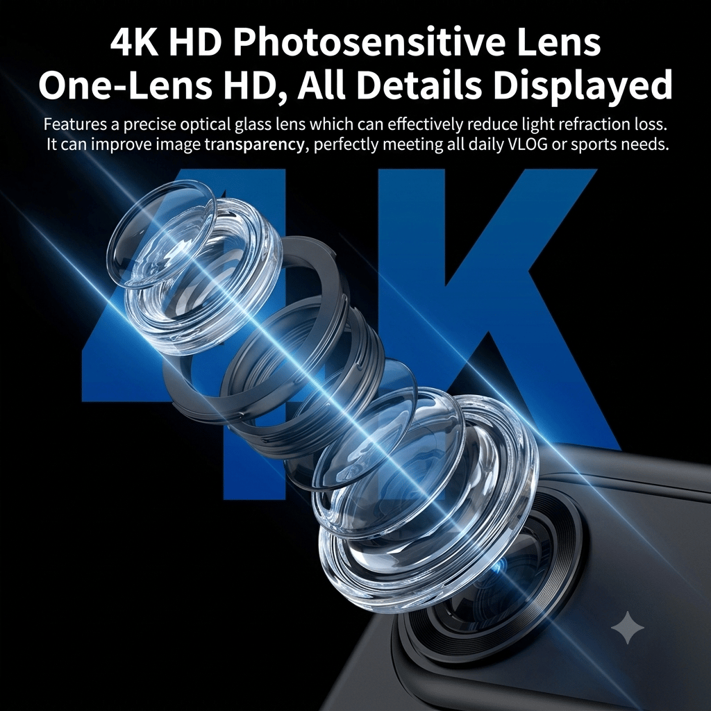 🎥 Tiny 4K Action Camera: Ultra-Lightweight Wearable POV Recorder with FlowState Stabilization – Magnetic Mounting System & Waterproof Design for Vlogging & Adventures 🌍