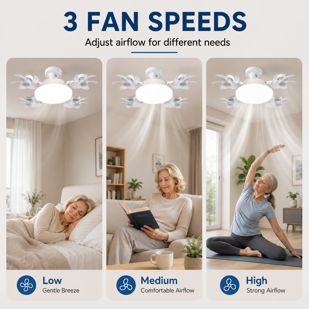 🔥LAST DAY SALE 49% OFF-💡🌀 2-in-1 Energy-Saving Fan Light|Cool Air + Soft Light in One