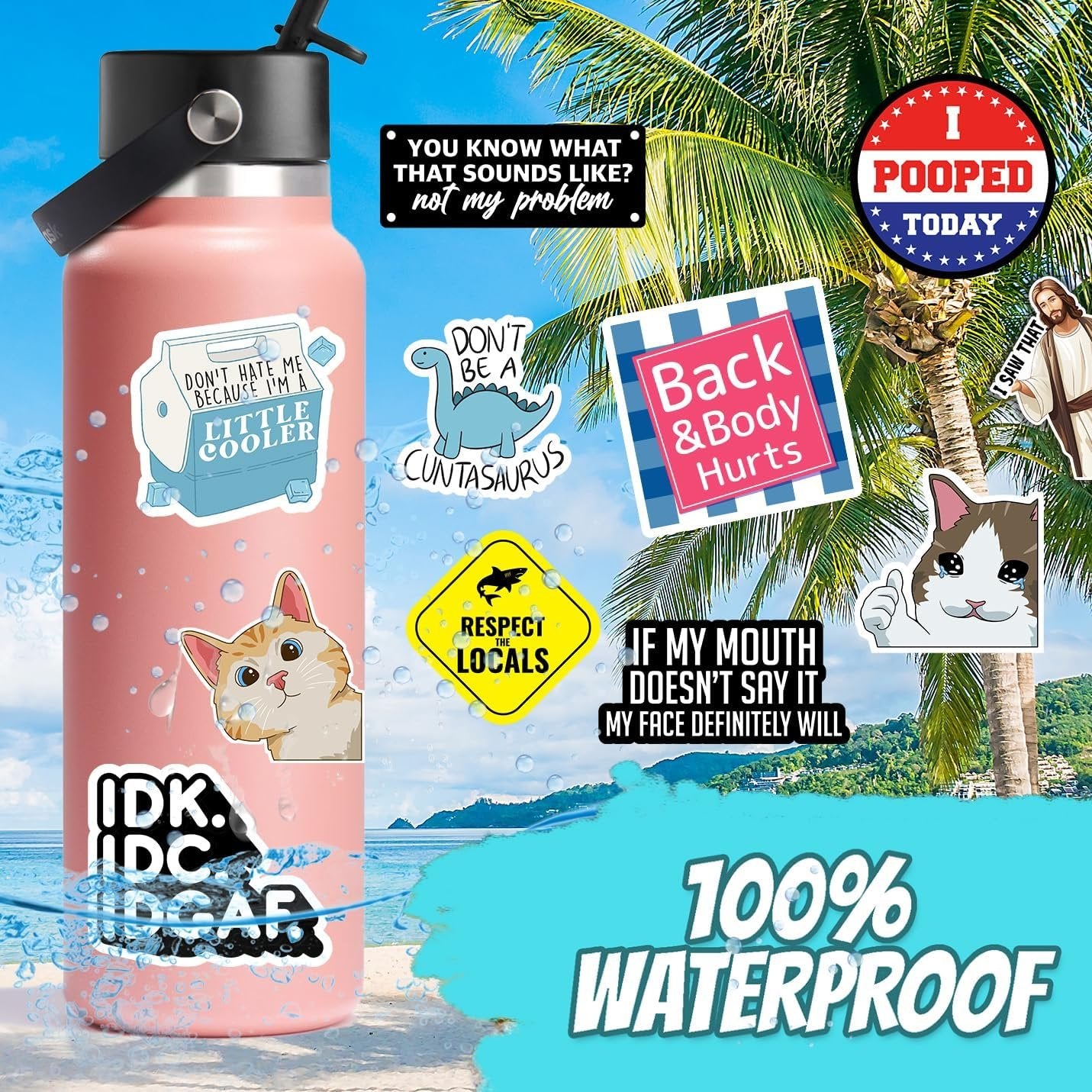 Year-end Promotion  - Set of 130 Pcs Funny Saying Stickers