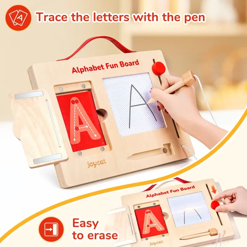 ✍️Wooden Alphabet & Number Tracing Board | Visual Learning Tools & Complete Set