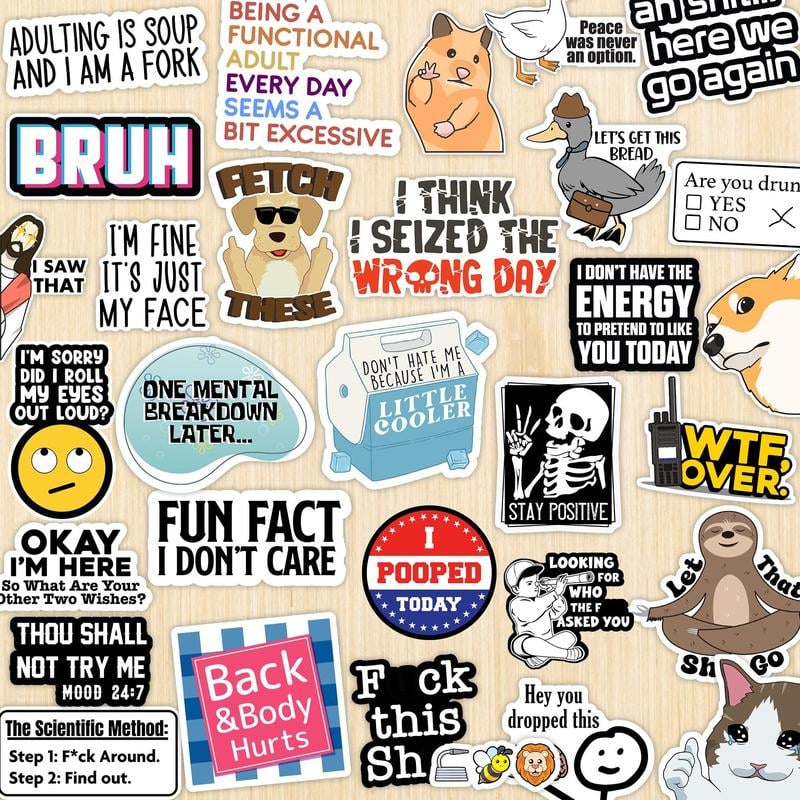 Year-end Promotion  - Set of 130 Pcs Funny Saying Stickers