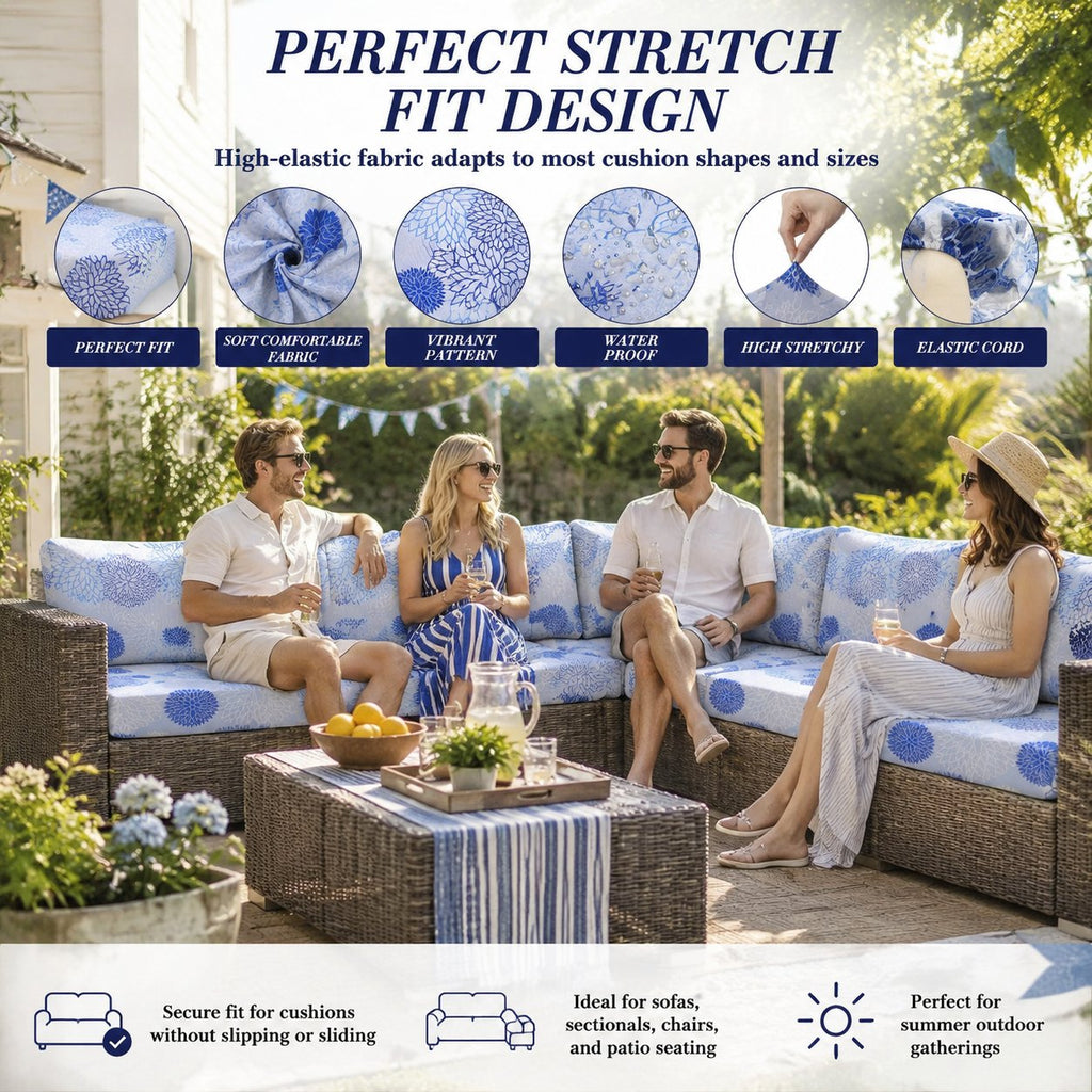 🛋️ Outdoor Patio Sofa Cushion Covers (4 / 8 / 12 PCS) 🔥