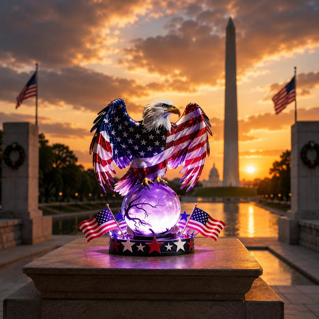 🦅🇺🇸 Freedom Eagle Patriotic LED Table Lamp – American Pride Decor✨