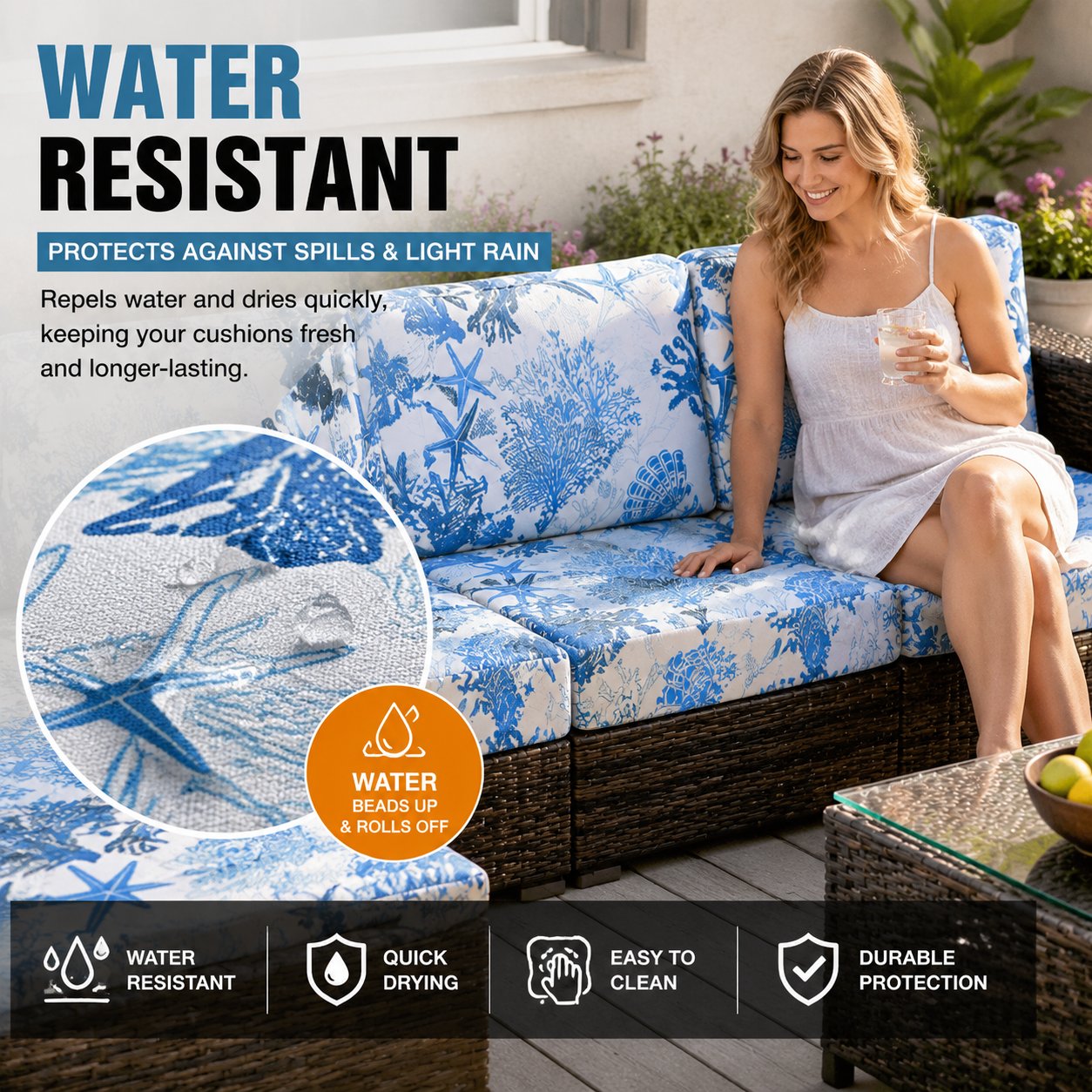 🛋️ Outdoor Patio Sofa Cushion Covers (4 / 8 / 12 PCS) 🔥